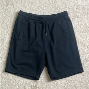 H&M Black Athletic Shorts with Elastic Waistband and Drawstring